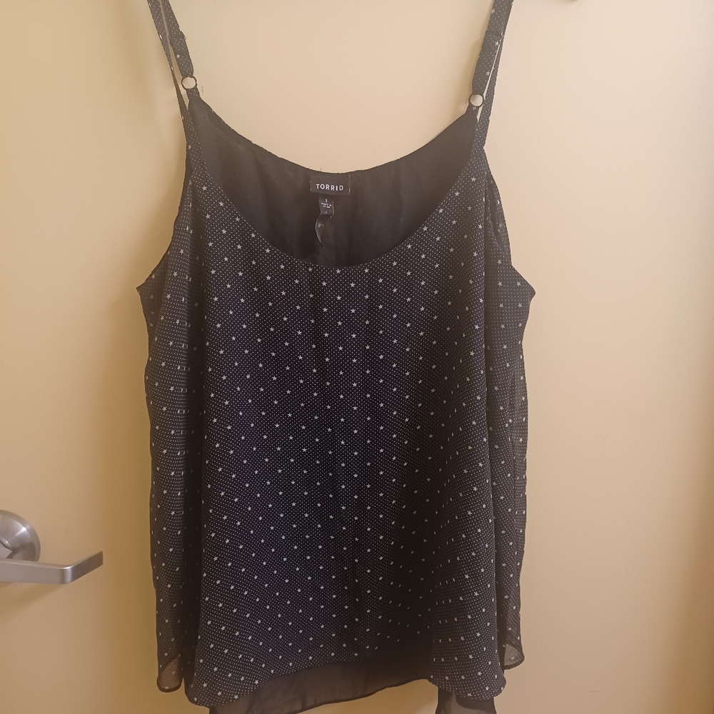 Torrid size 1 semi sheer layered tank